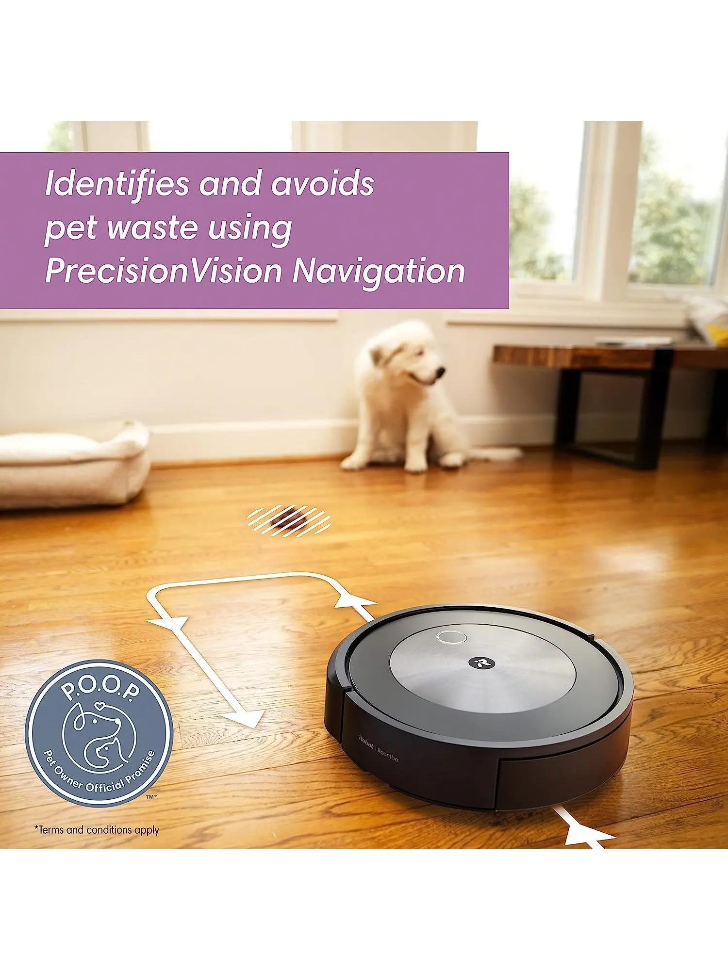 iRobot Roomba j7 (7150) Wi-Fi Connected Robot Vacuum - Identifies and avoids Obstacles Like pet Waste & Cords, Smart Mapping, Works with Alexa, Ideal for Pet Hair, Carpets, Hard Floors, Roomba J7