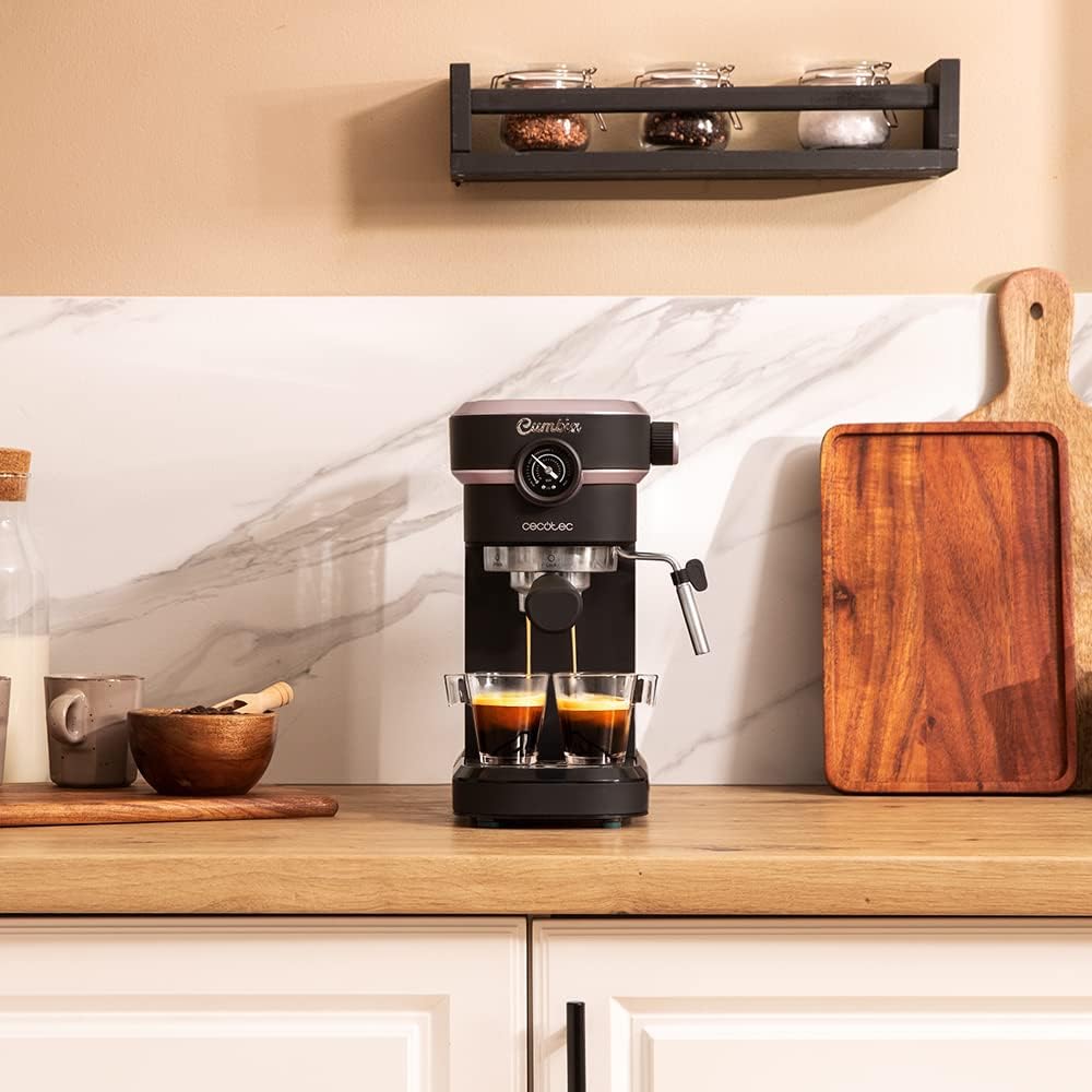 Cecotec semi-automatic espresso machine Power Espresso 20 Steel Pro Latte. 1350 W, Thermoblock, ForceAroma technology with 20 bars, full milk tank, instant cappuccino, cup warmer, double