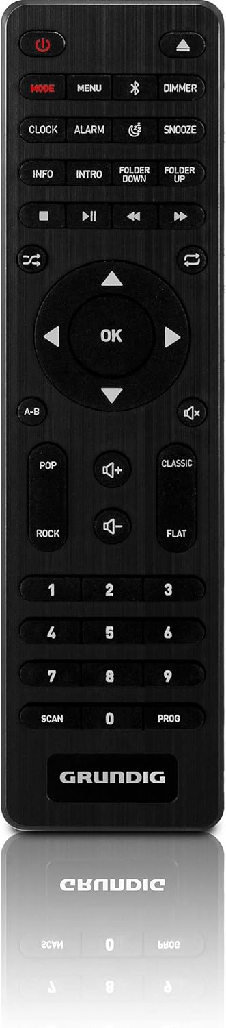 GRUNDIG Microsystème MS 300 Design, cassette, tuner FM, lecture MP3, USB, carte SD, Bluetooth, GHF1050, noir