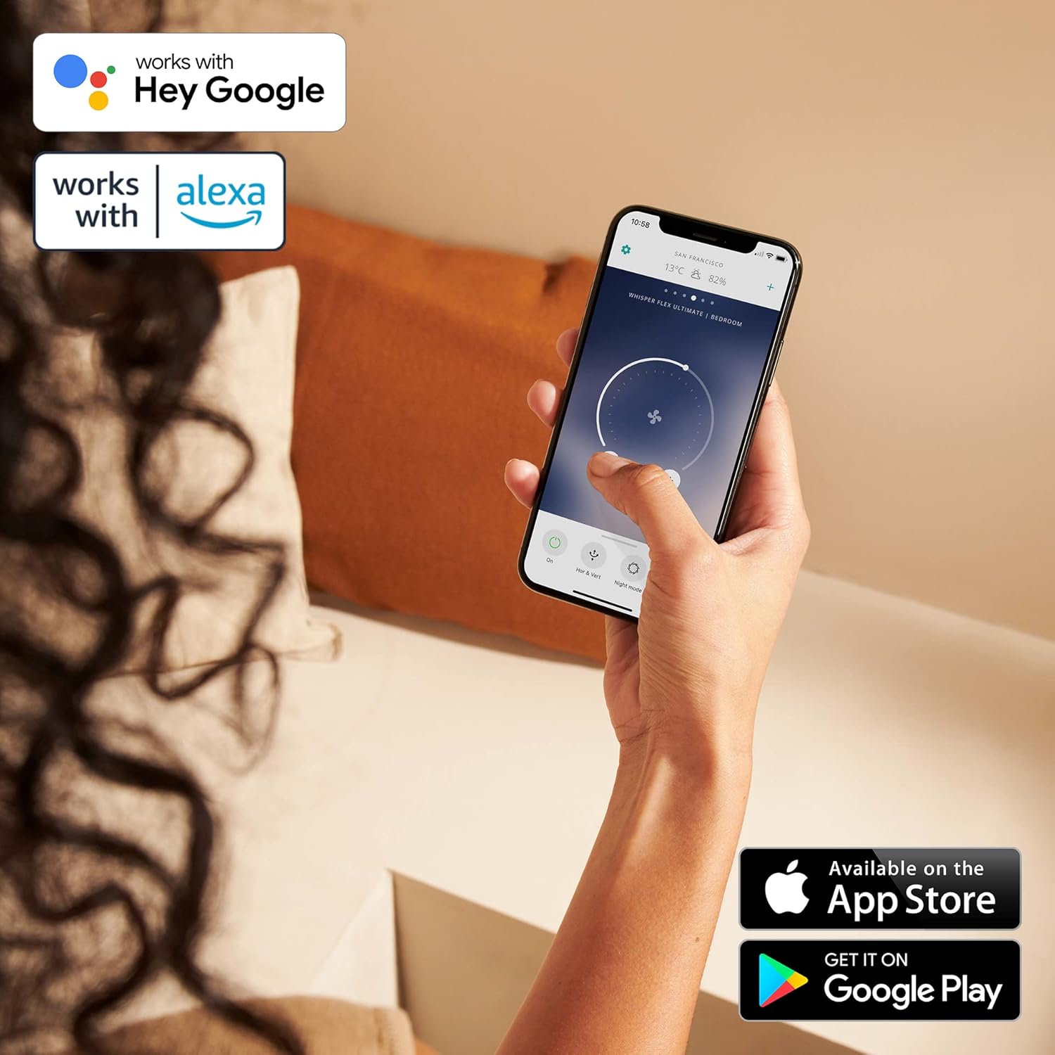 Duux whisper Flex Ultimate Blanc - Ventilateur sur pied - Ventilateur silencieux sur pied avec mode nuit et minuterie - Contrôle télécommande et smartphone - Batterie incluse