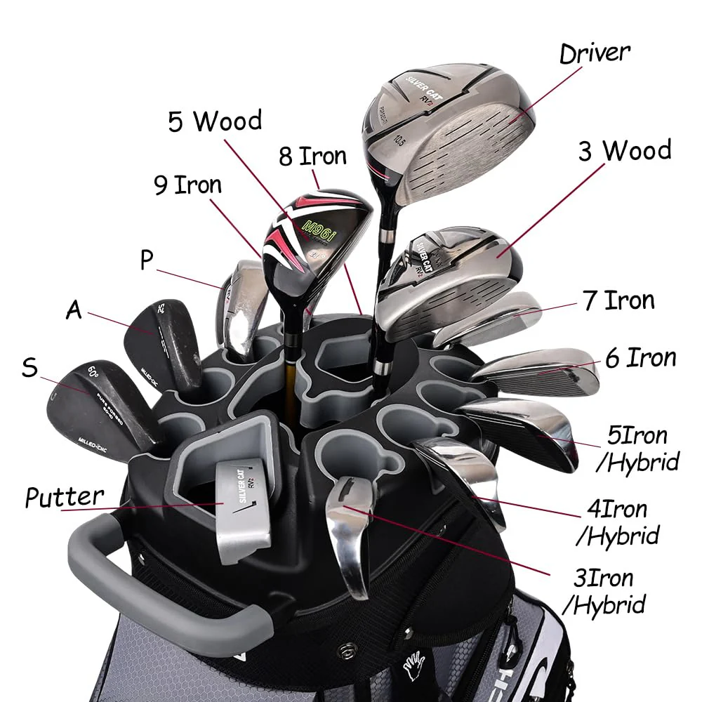 ASK ECHO T-Lock Golf Cart Bag with Handles and Rain Cover