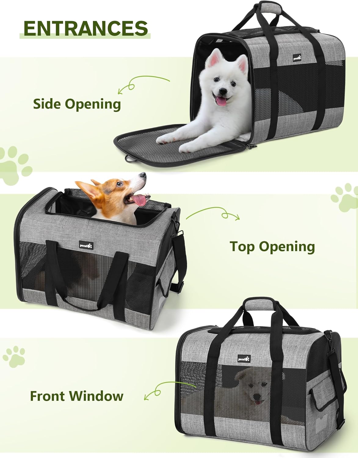 Pecute Sac de Transport pour Animal Domestique, Tissu en Maille Respirant, Convient pour Les Voyages, utilisé pour Chien, Les Chats et Les Chiots de Moins de 6 kg