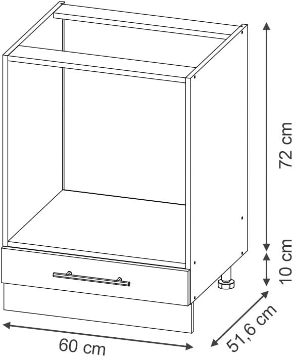 Vicco Meuble pour Four Fame-Line, Blanc Haute Brillance/Blanc, 60 cm avec étagères Ouvertes