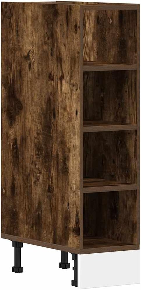 vidaXL Armoire à Micro-Ondes Placard Armoire de Rangement Meubles de Cuisine avec 4 Etagères Intérieur Maison Gris Béton 60x57x207 cm Aggloméré