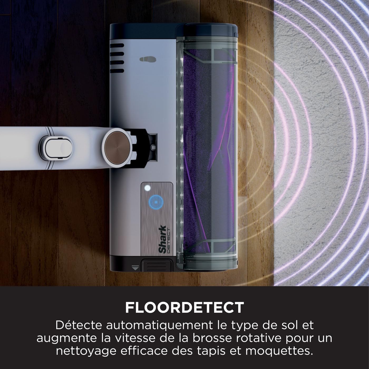 Shark Clean & Empty Aspirateur sans fil, système vidange automatique, aspirateur léger anti-poils avec outils animaux et interstices, autonomie 40 minutes, station de chargement, blanc/bleu, BU3521EU