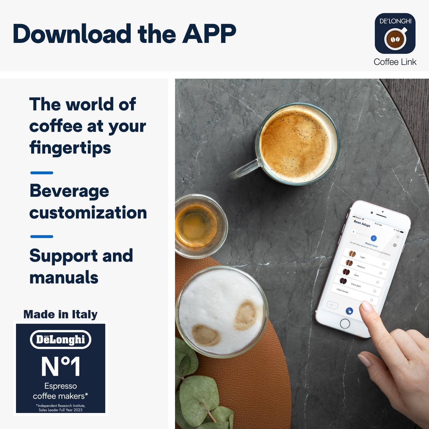 De'Longhi Dinamica Plus ECAM 370.95.T, Machine a Cafe Grain avec Système Lait, Cappuccino et Espresso, Écran Tactile TFT de 3.5 et Contrôle via Application, Fonction Carafe à Café, 1450W, Titan
