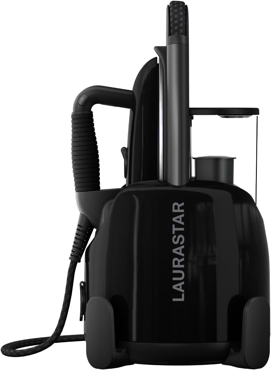 Laurastar Lift Plus Ultimate Black, Centrale Vapeur Nomade 3en1, Repasse, Défroisse et Purifie Vos Textiles, Vapeur Hygiénique, Design, Réservoir Amovible, Repassage Vertical, Enrouleur Automatique,
