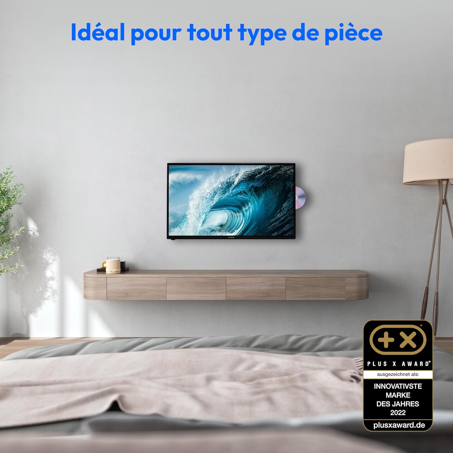 MEDION E14080 (MD 30224) Téléviseur Full HD 100,3 cm (40 Pouces) (Lecteur DVD intégré, récepteur Triple Tuner DVB-T2 DVB-C DVB-S2, 2 x HDMI, VGA, USB, Mediaplayer, CI+)