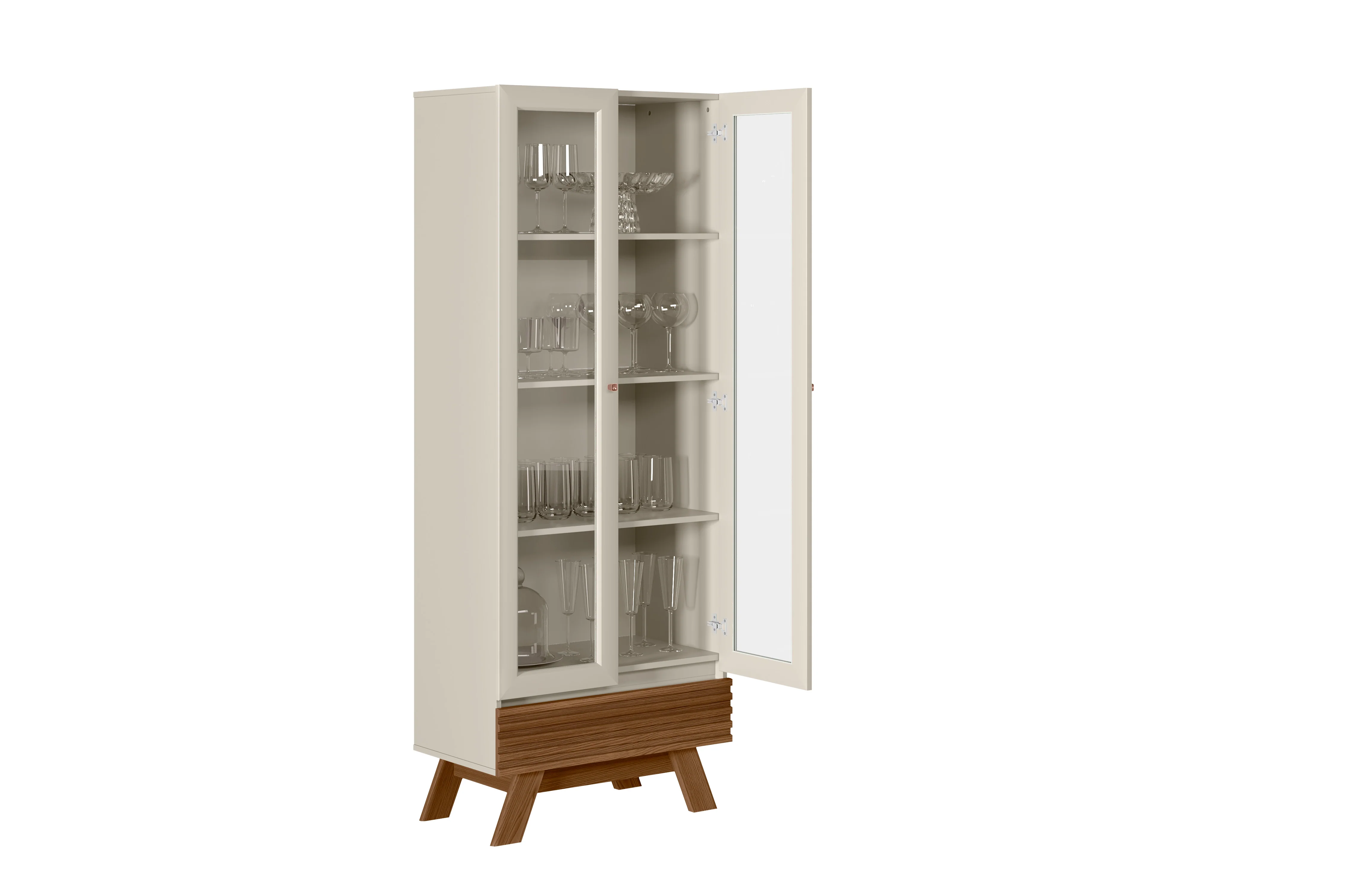 ARMOIRE EN VERRE RÉTRO MARSALA FREIJO OFF WHITE