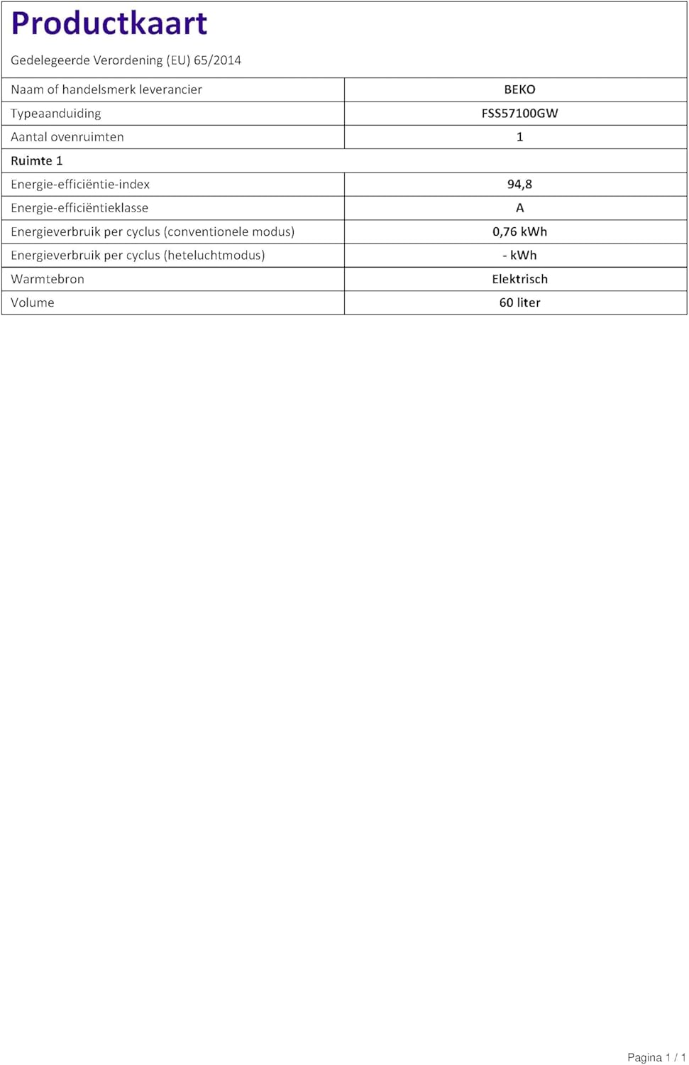 CUISINIERE VITROCERAMIQUE BEKO MENAGER FSS 57100 GW