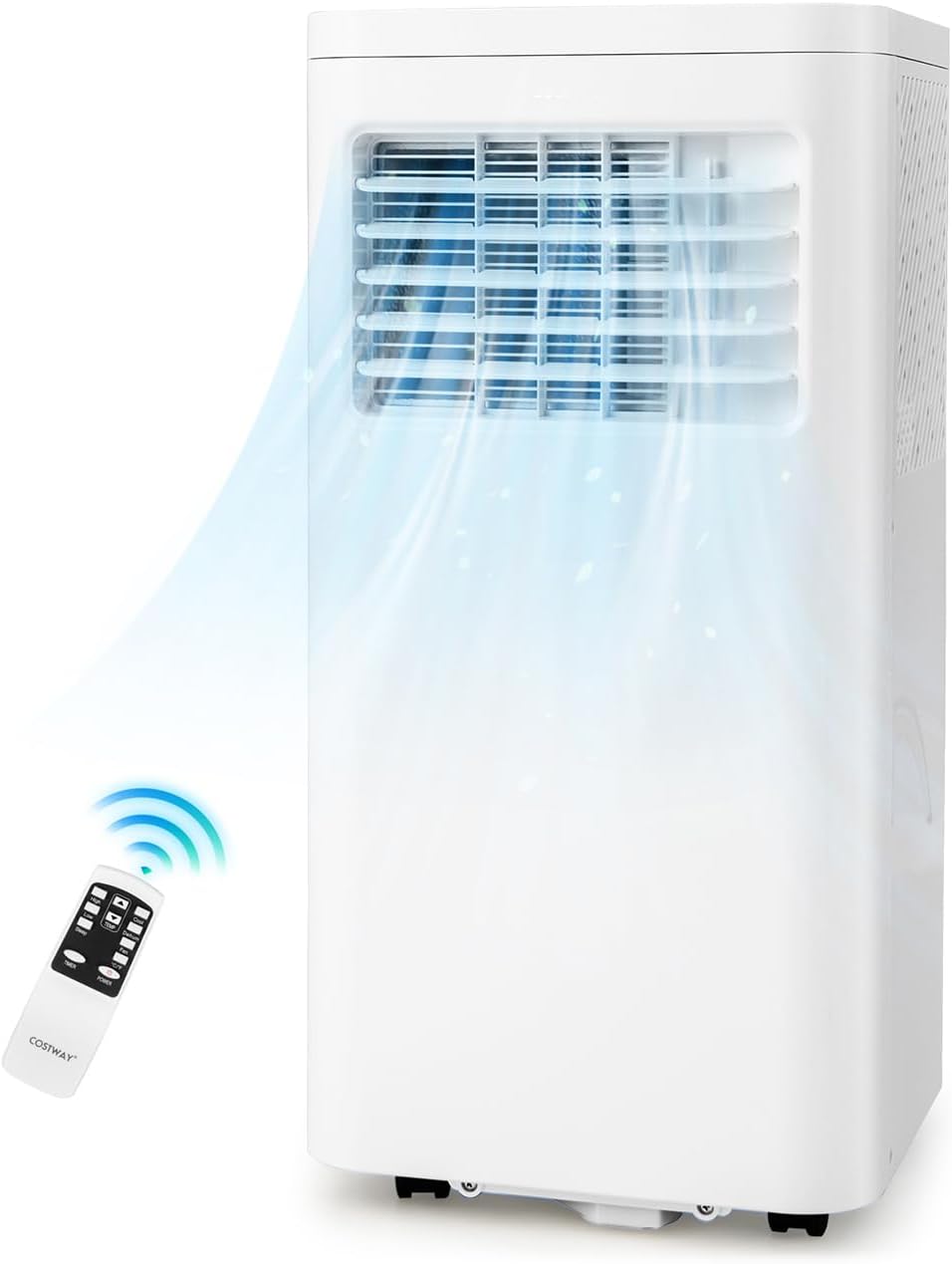 RELAX4LIFE Climatiseur Mobile Silencieux 9000BTU, Climatiseur Portable 4 en 1, Refroidisseur d'Air, Ventilateur, Déshumidificateur, Mode Nuit, 15-20㎡, Télécommande, Minuterie 24H, Classe Energie A