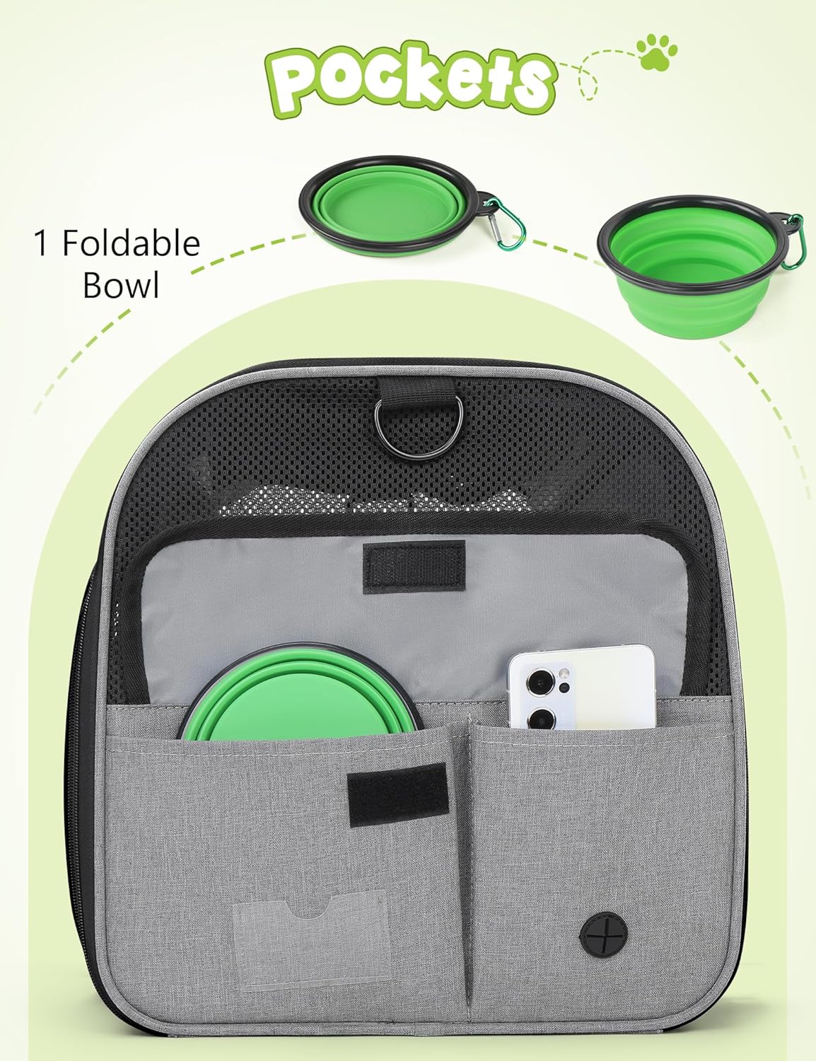 Pecute Sac de Transport pour Animal Domestique, Tissu en Maille Respirant, Convient pour Les Voyages, utilisé pour Chien, Les Chats et Les Chiots de Moins de 6 kg