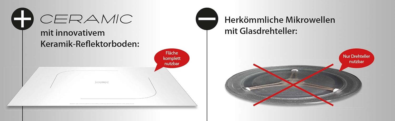 Caso Micro-ondes MG Ceramic Menu 2 in 1 20 l Edelstaahl