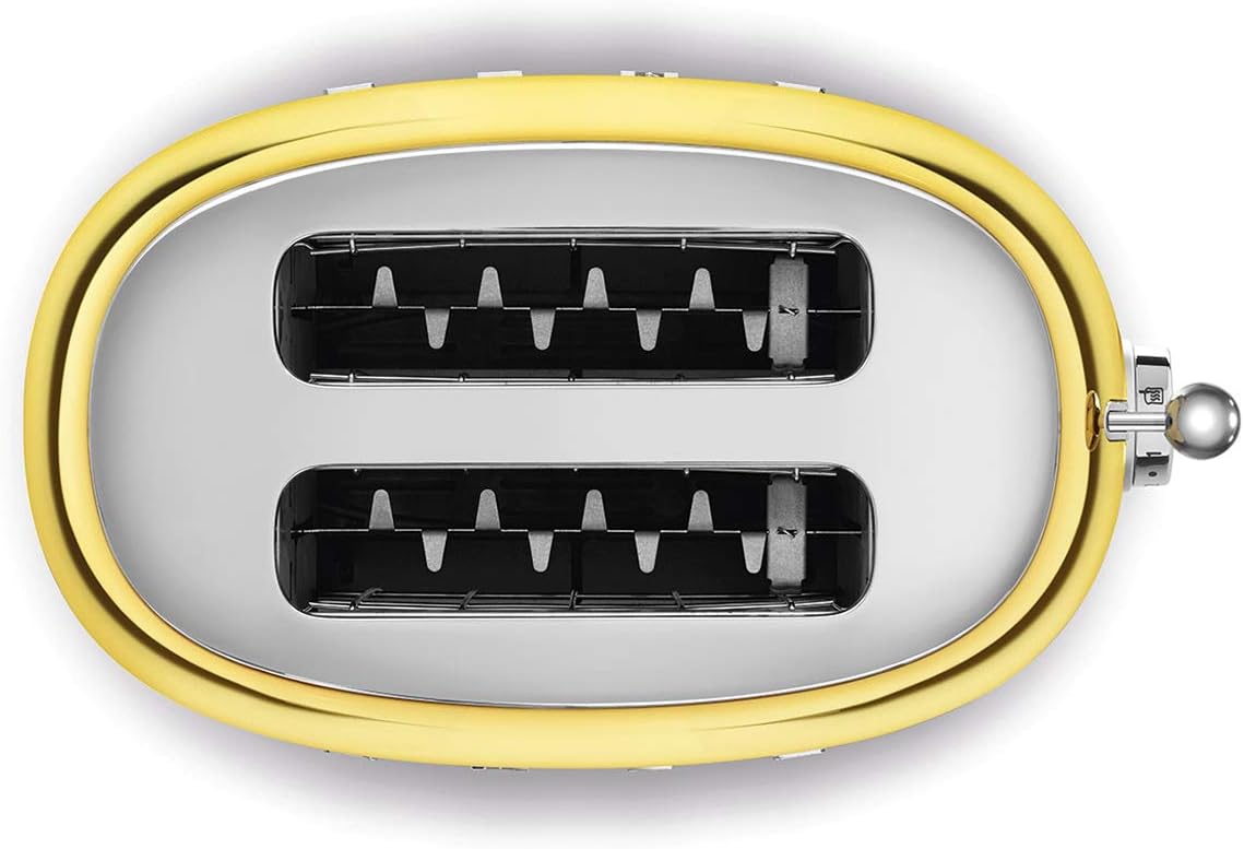 Smeg, Grille-pain 2 Tranches TSF01UJEU, 2 Fentes 36 mm, 6 Niveaux de Brunissage, Fonction Chauffage, Décongélation et Bagel, Éjection Automatique du Pain, Ramasse Miettes, 950 W, Royaume-Uni
