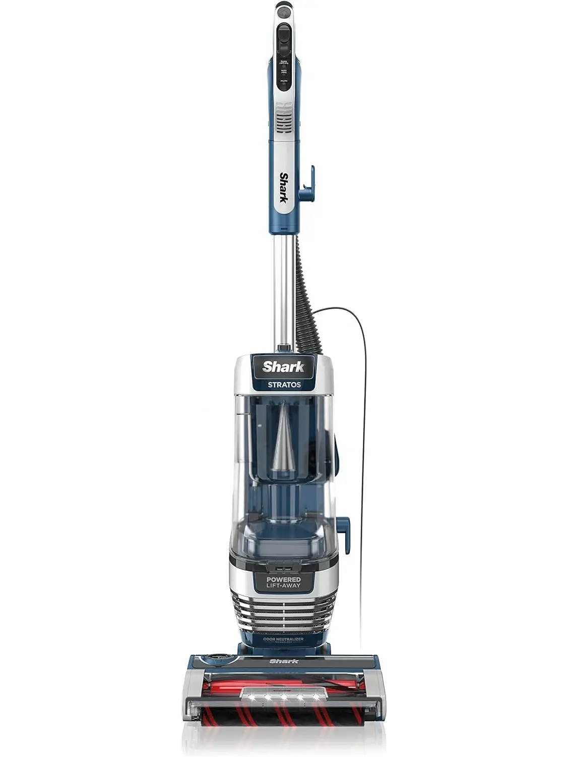 Shark AZ3002 Stratos Upright Vacuum with DuoClean PowerFins, HairPro, Powered Lift-Away, Self-Cleaning Brushroll, & Odor Neutralizer Technology, Navy