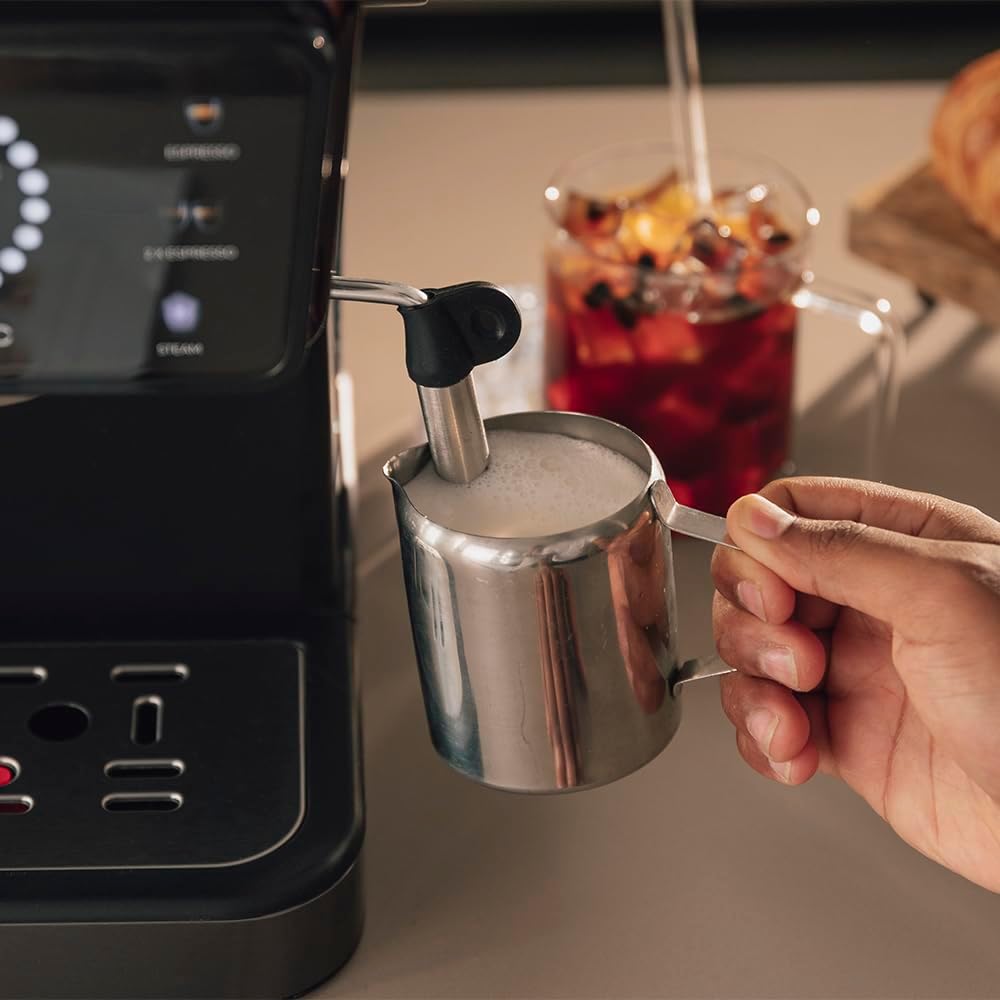 Cecotec Machine à café Express Power Espresso 20 Barista Cream. 2 Thermoblocks, 20Bars, Manomètre, Mode Auto pour 1 et 2 Café(s), Buse vapeur Orientable, Conduit pour Infusions, 2900W.