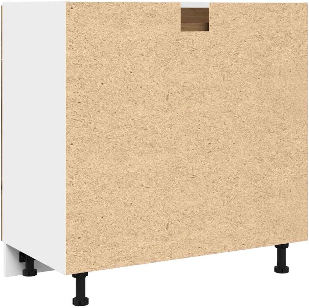 vidaXL Armoire à Micro-Ondes Placard Armoire de Rangement Meubles de Cuisine avec 4 Etagères Intérieur Maison Gris Béton 60x57x207 cm Aggloméré