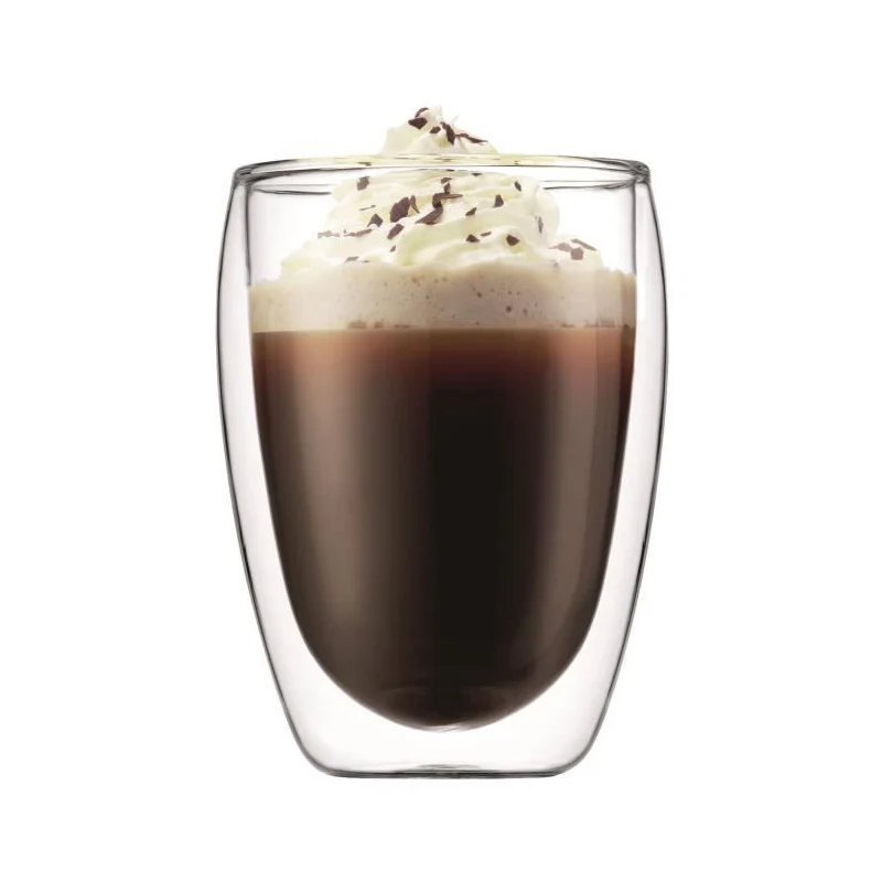 Bodum Chambord Set Cafetiere A Piston - 8 Tasses - 1l -marron - Avec 2 Verres Double Paroi Pavina 0,35l Bodum