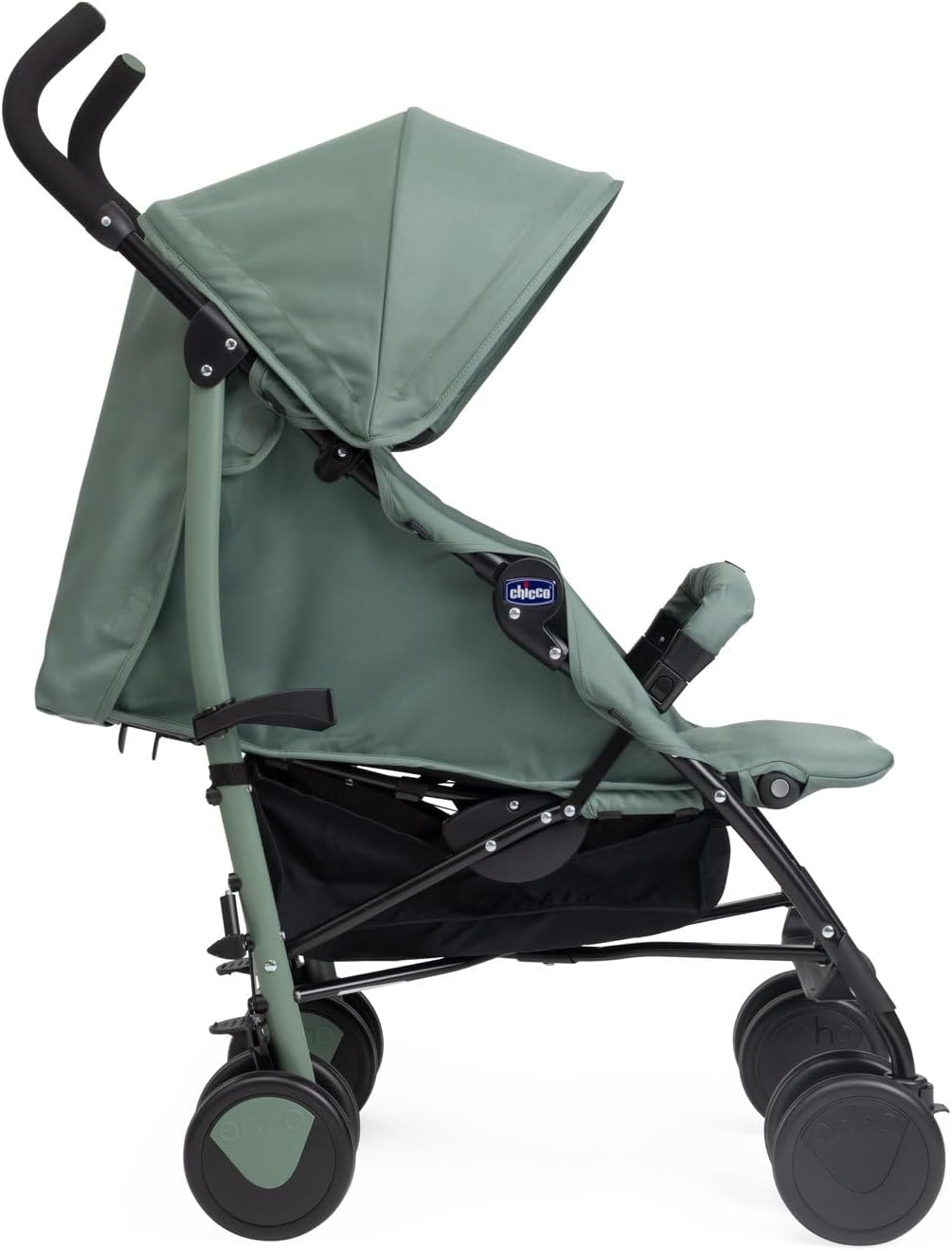 Chicco Echo Poussette Légère et Compact, Inclinable avec Arceau de Protection, Position Landau, Pliage Parapluie, Canopy Ajustable - de la Naissance à 22 Kg - Rouge