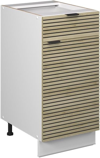 Vicco Meuble pour Four Fame-Line, Blanc Haute Brillance/Blanc, 60 cm avec étagères Ouvertes