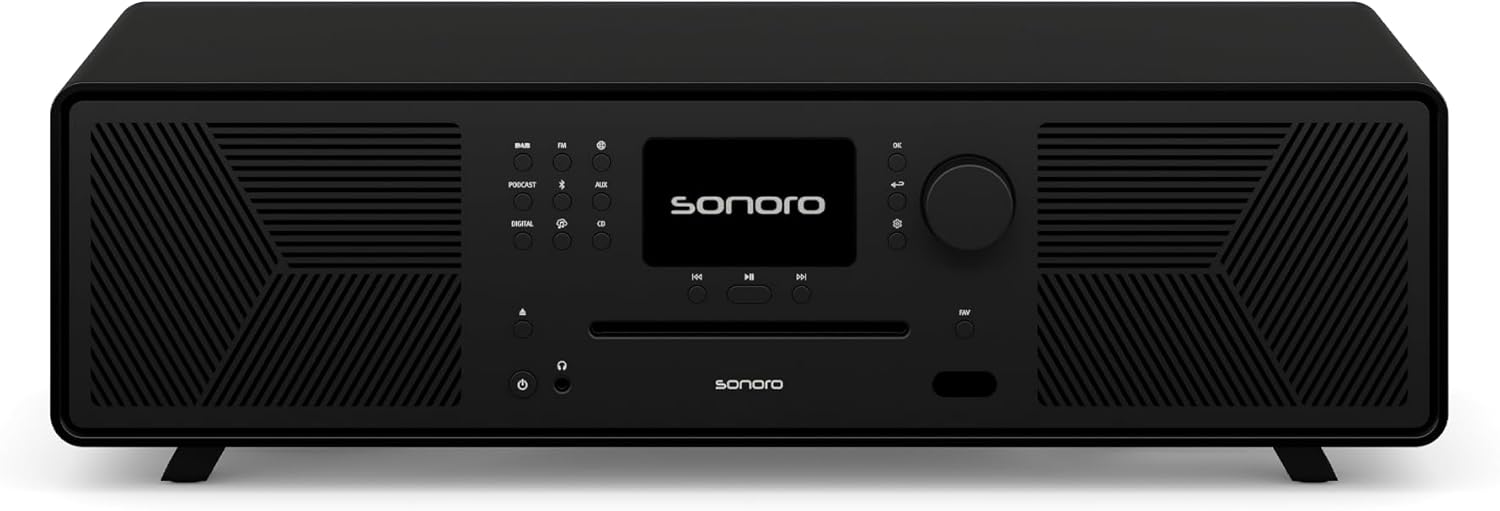 sonoro MEISTERSTÜCK (Gen.2) Chaîne Hi-FI (Airplay, Chromecast, Spotify, Tidal, FM, Dab+, USB) Noyer