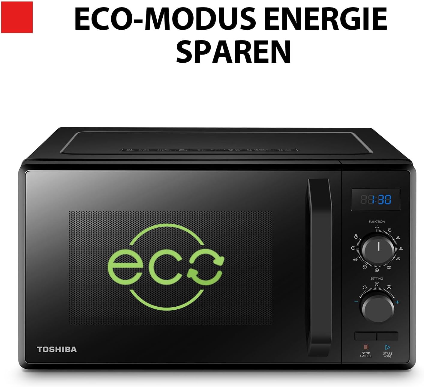 Toshiba Four à micro-ondes 4-en-1 25L MV-TC25T(BK), Technologie Origin Inverter, Micro-ondes avec friteuse à air chaud & Air chaud & Grill & Fonction Combi, 2100 W, Noir