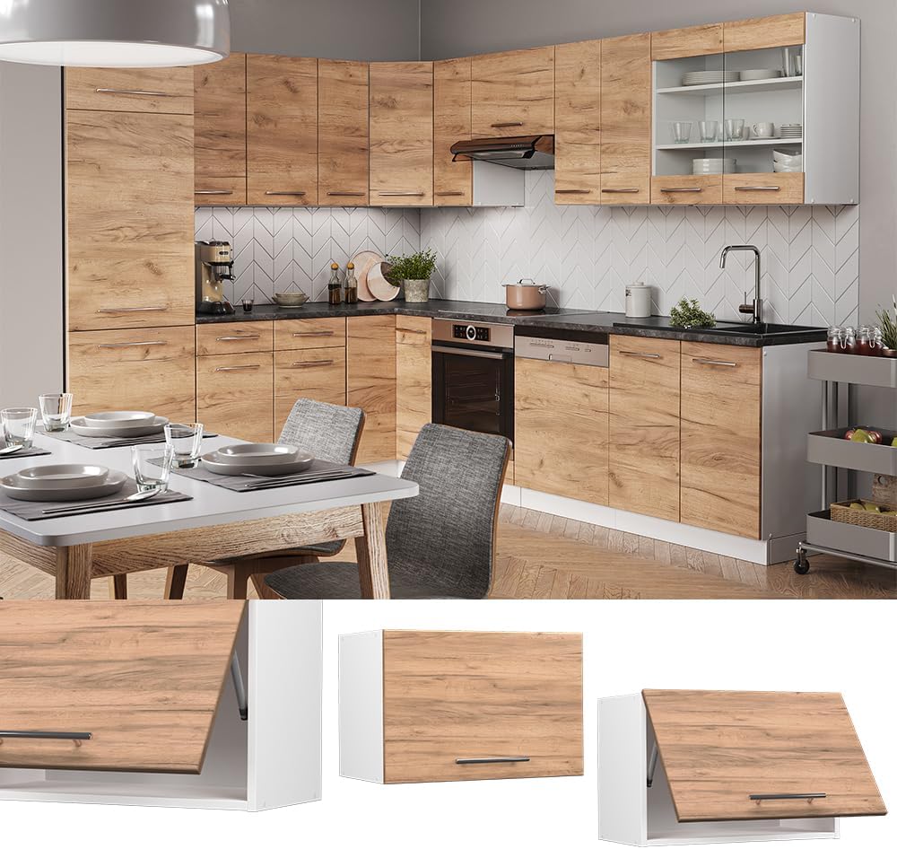 Vicco Meuble pour Four Fame-Line, Blanc Haute Brillance/Blanc, 60 cm avec étagères Ouvertes