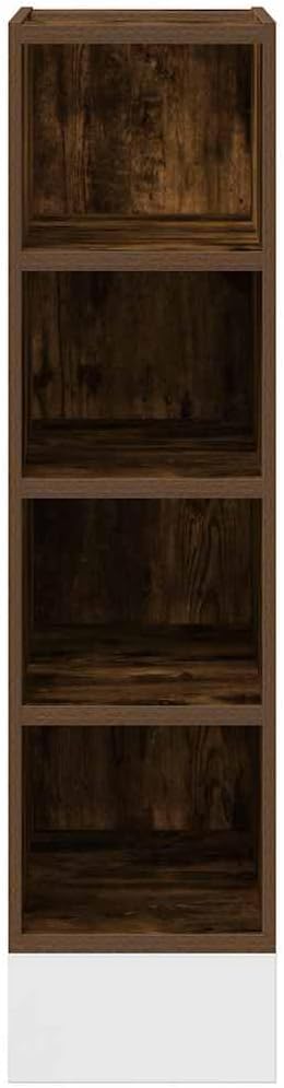 vidaXL Armoire à Micro-Ondes Placard Armoire de Rangement Meubles de Cuisine avec 4 Etagères Intérieur Maison Gris Béton 60x57x207 cm Aggloméré