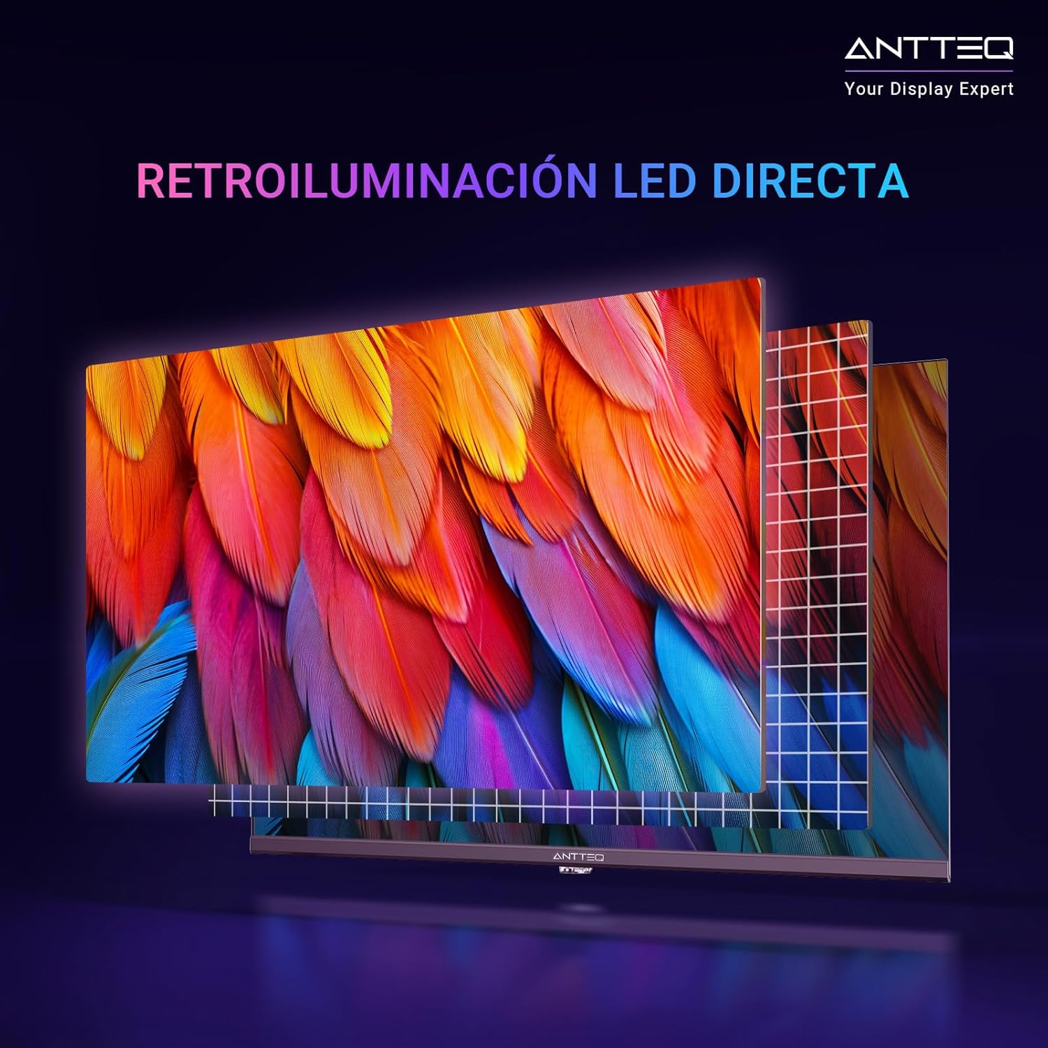 Antteq AB42D1 télévision 42 Pouces (TV 107 cm), Dolby Audio, LED, Triple Tuner DVB-C / T2 / S2, CI+, HDMI, Lecteur multimédia Via USB, Sortie Audio numérique, y Compris Mode hôtel
