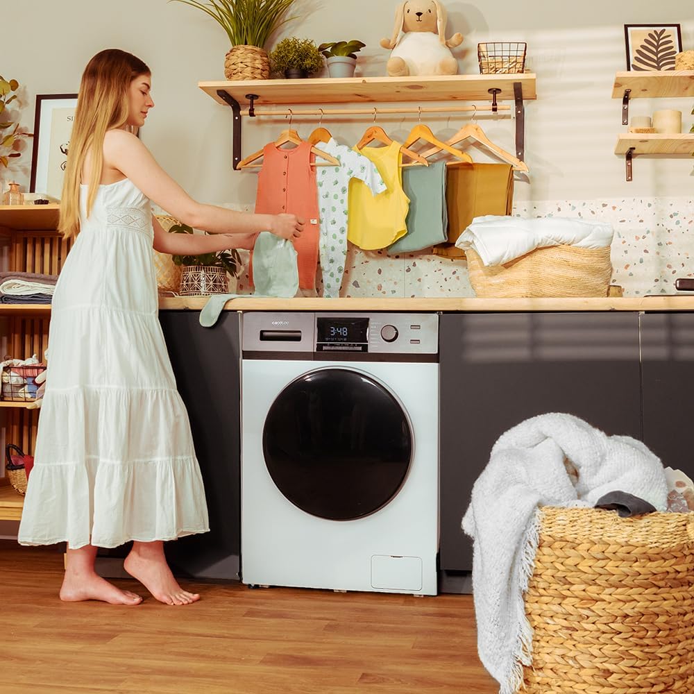 Cecotec Lavadora 8 Kg Carga Frontal Bolero Dresscode 8500 Inverter A. 1900 W, 1400 rpm, Motor Inverter Plus, Bajo Consumo, 16 Programas, SteamMax, Delay Start, Blanco