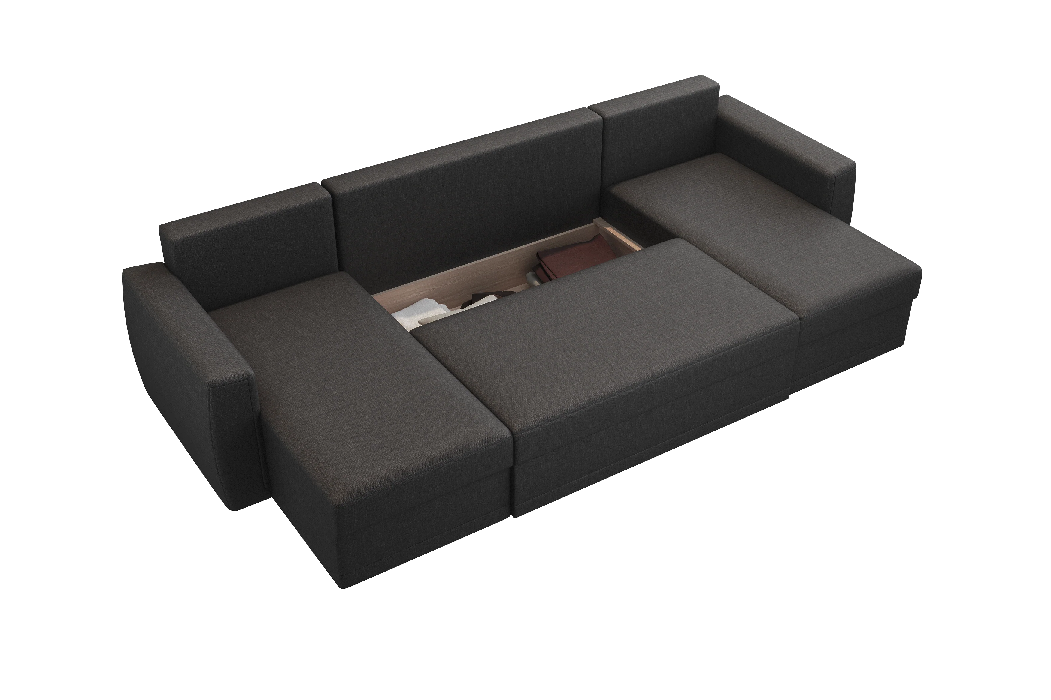 CANAPE JAMES PU NOIR SAWANA ANTHRACITE - A71979