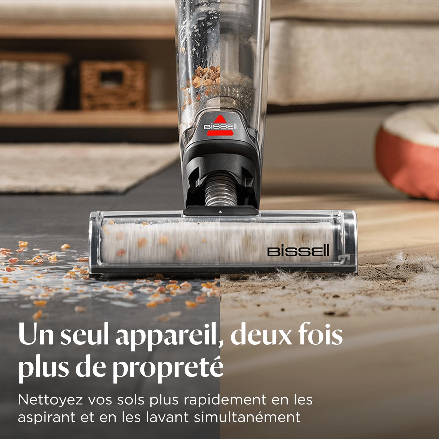 Bissell CrossWave OmniForce, Aspirateur Balai Laveur sans Fil, Aspire & Lave en Même Temps ou Mode Aspiration Uniquement, Nettoyeur Puissant, Nettoyeur a Eau pour Multi-Surfaces, 240m², 3912N