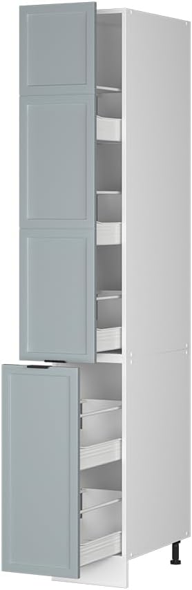 Vicco Meuble pour Four Fame-Line, Blanc Haute Brillance/Blanc, 60 cm avec étagères Ouvertes