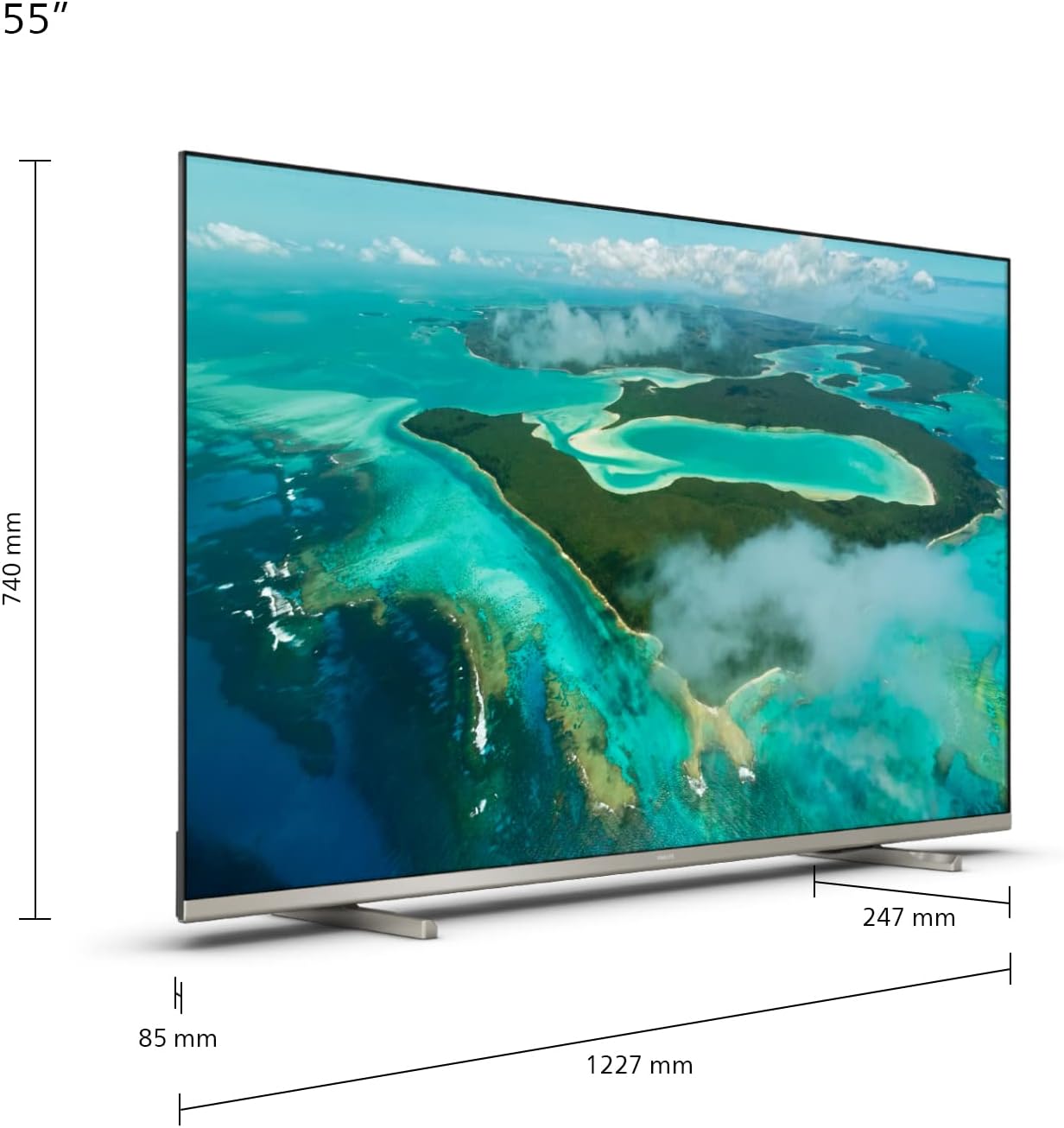 Philips 50PUS7609 Smart TV LED 4K - Écran 50 Pouces avec Plate-Forme Pixel Precise Ultra HD Titan OS et Son Dolby Atmos, Fonctionne avec Alexa et l’Assistant Vocal Google - Gris Anthracite