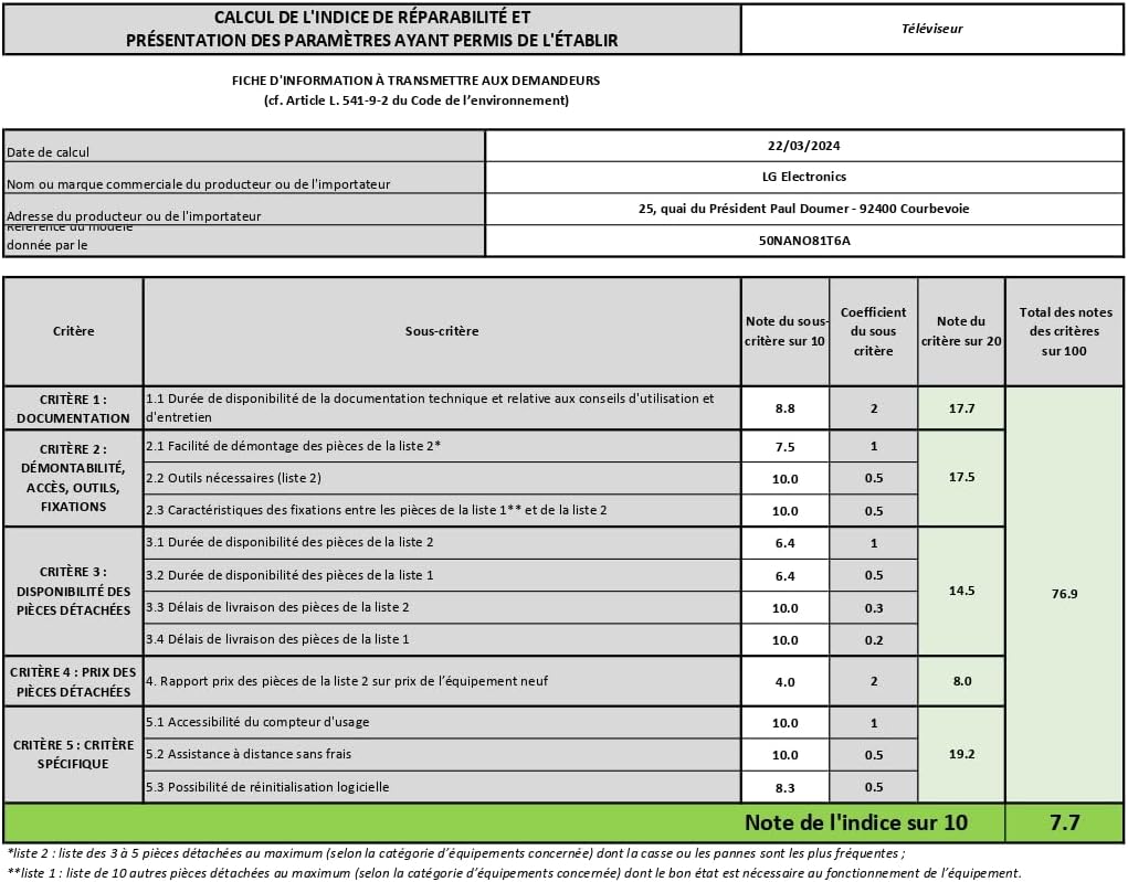 LG TV LED 2024 | 50UT73 | 50 Pouces | UHD | Processeur α5 gen 7 AI 4K, Noir