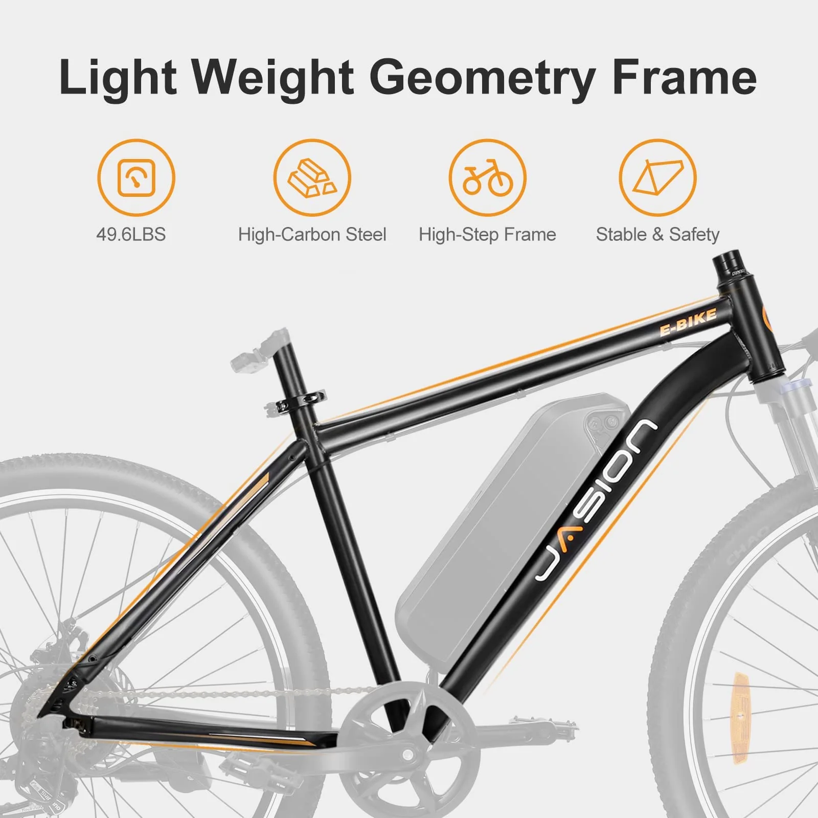 Jasion Electric Bike for Adults with 360Wh Removable Battery