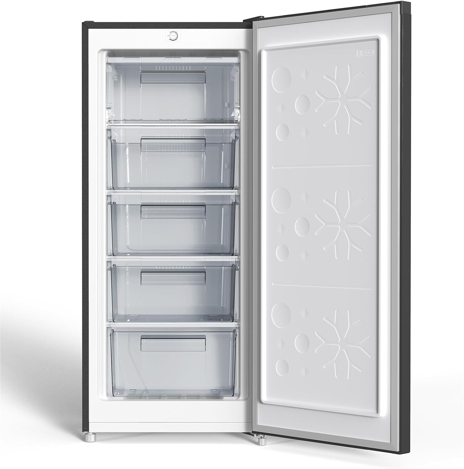 CHiQ Congélateur armoire avec une capacité de 145L, Congélation rapide, Thermostat réglable, Silencieux, Porte réversible, Noir, Classe énergétique E FSD160D4E