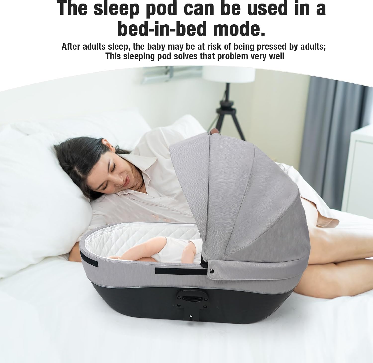 NADDLILY Poussette 3 en 1, Poussette Bebe avec Conception Portable Pliable en Un Clic, Pousette 3 en 1 avec Poussée Réversible Bidirectionnelle, Poussette Canne avec Accessoires (V9 Black)