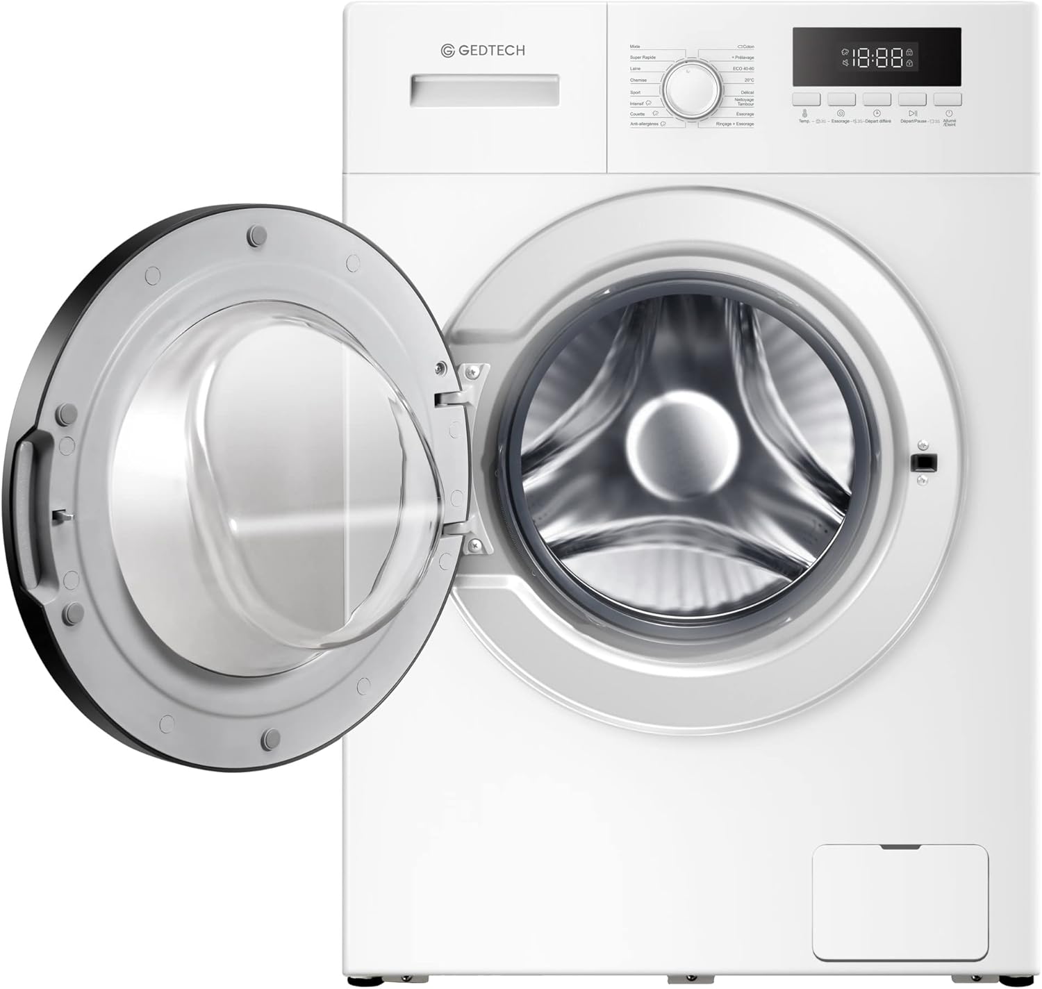Lave-linge frontal GEDTECH GLL71200WH - 7 Kgs - 1400 tr/mn - 16 programmes - Eco - Intensif - Rapide – Très Faible conso