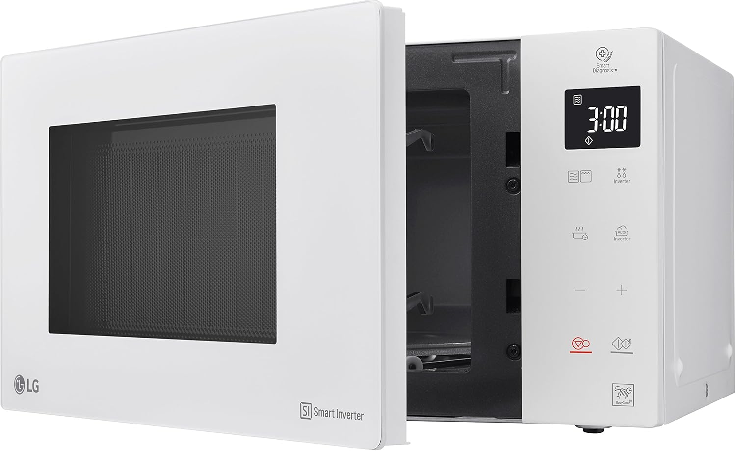LG MH6535GIS Mikrowelle mit   Inverter Technologie & Quarz Grill, 25 Liter Kapazitt, 1000 W, Automatikprogramme, einstellbare Leistungsstufen für optimales Garen und EasyClean-Funktion, Schwarz