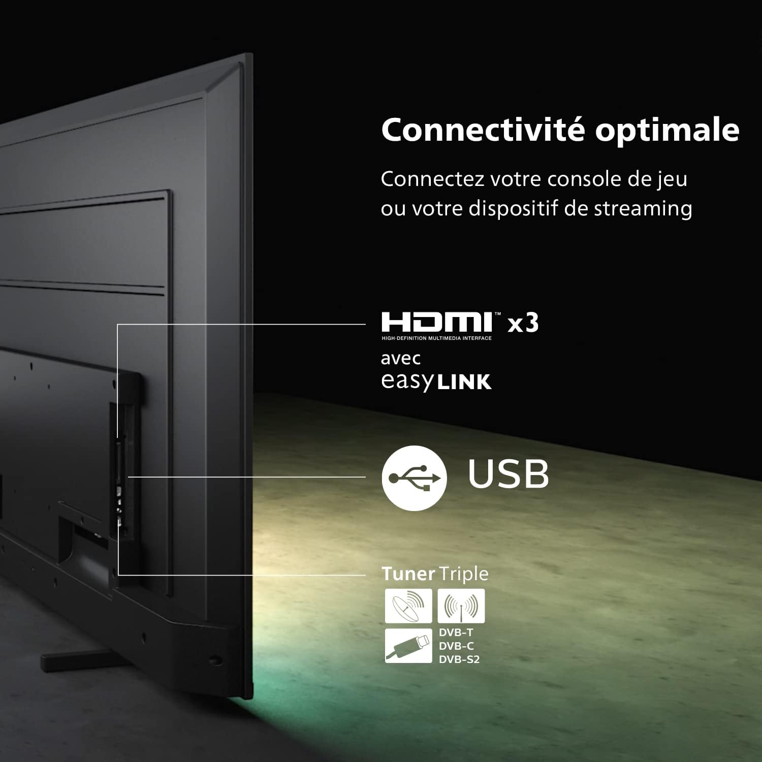 Philips 50PUS7609 Smart TV LED 4K - Écran 50 Pouces avec Plate-Forme Pixel Precise Ultra HD Titan OS et Son Dolby Atmos, Fonctionne avec Alexa et l’Assistant Vocal Google - Gris Anthracite