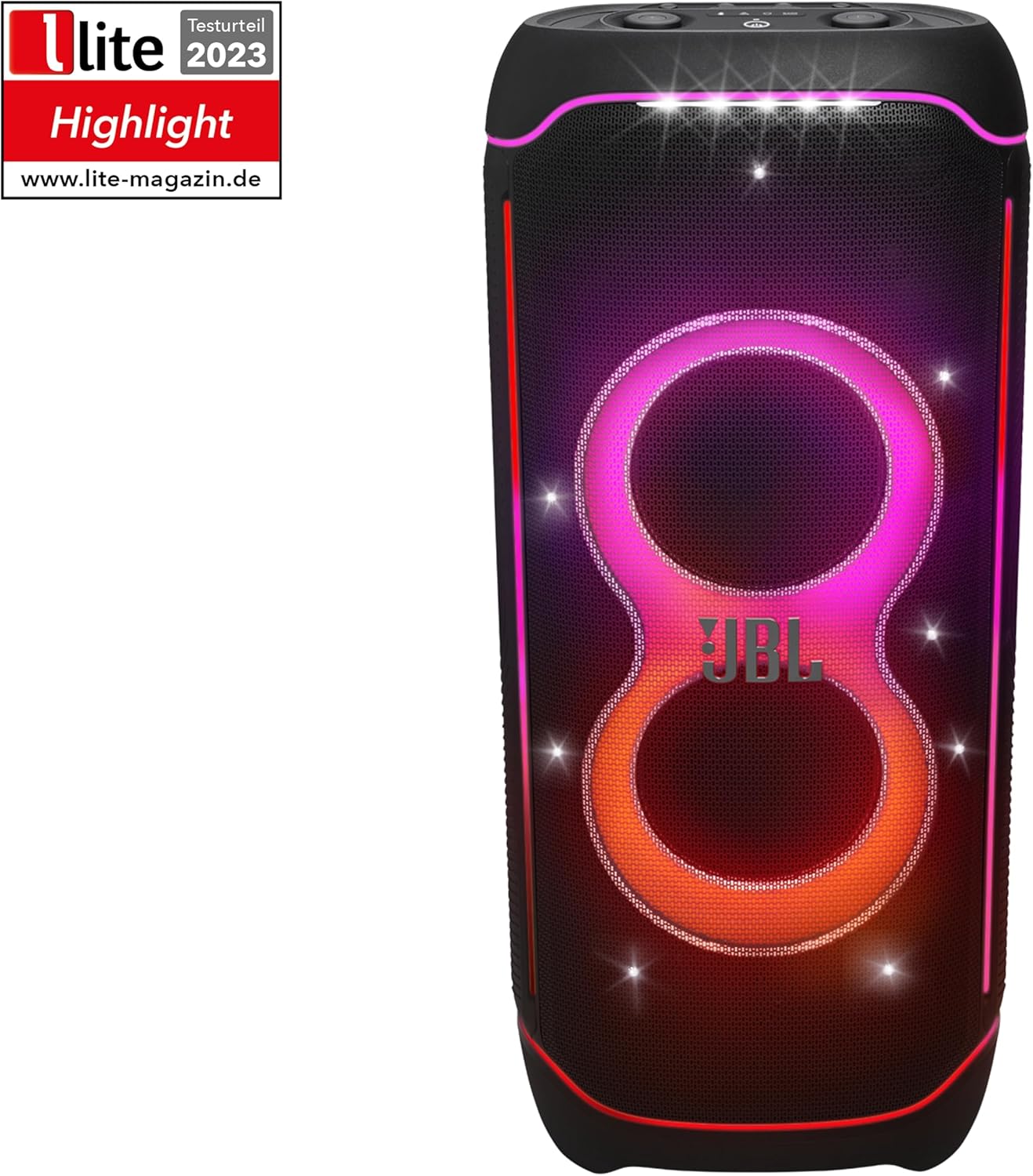 JBL PartyBox Club 120, Enceinte portable de soirée, poignée pliable ergonomique, jeu de lumières, 12 heures d'autonomie, résistante aux éclaboussures IPX4, noir, Prise européenne (Type C)