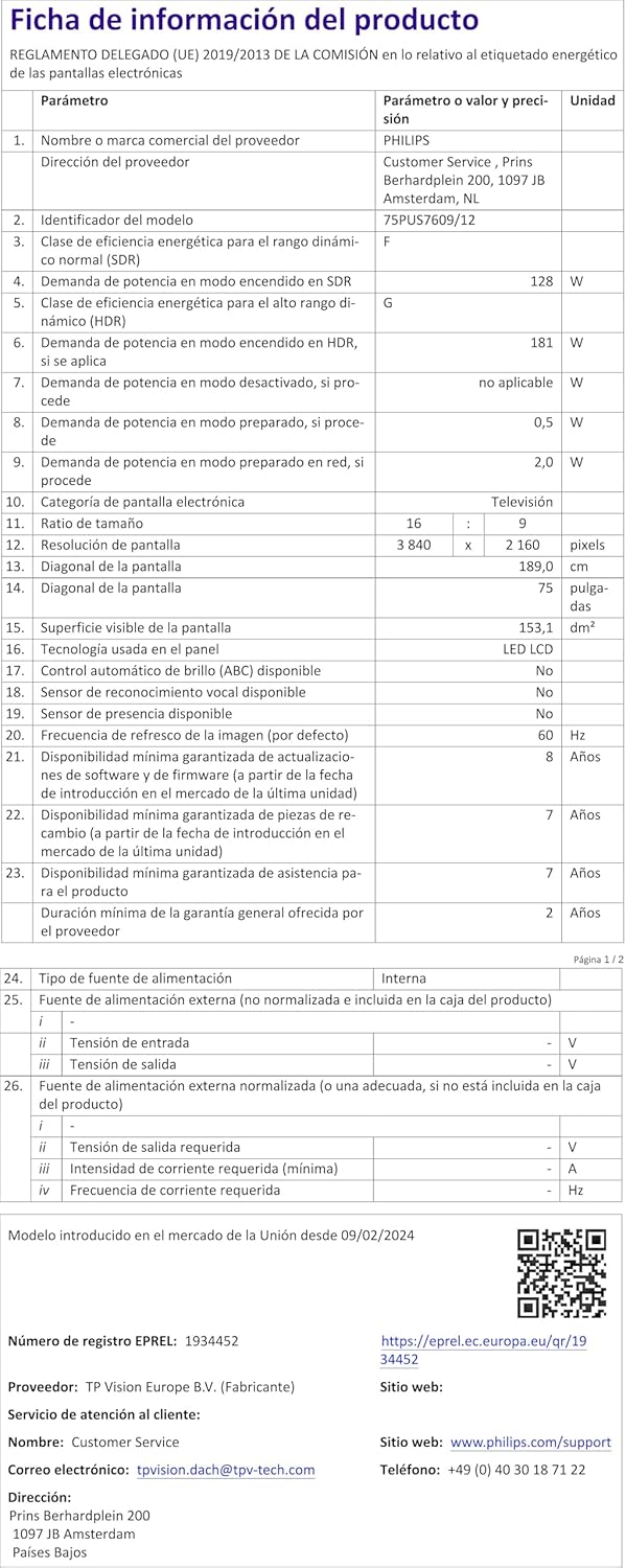 Philips 50PUS7609 Smart TV LED 4K - Écran 50 Pouces avec Plate-Forme Pixel Precise Ultra HD Titan OS et Son Dolby Atmos, Fonctionne avec Alexa et l’Assistant Vocal Google - Gris Anthracite