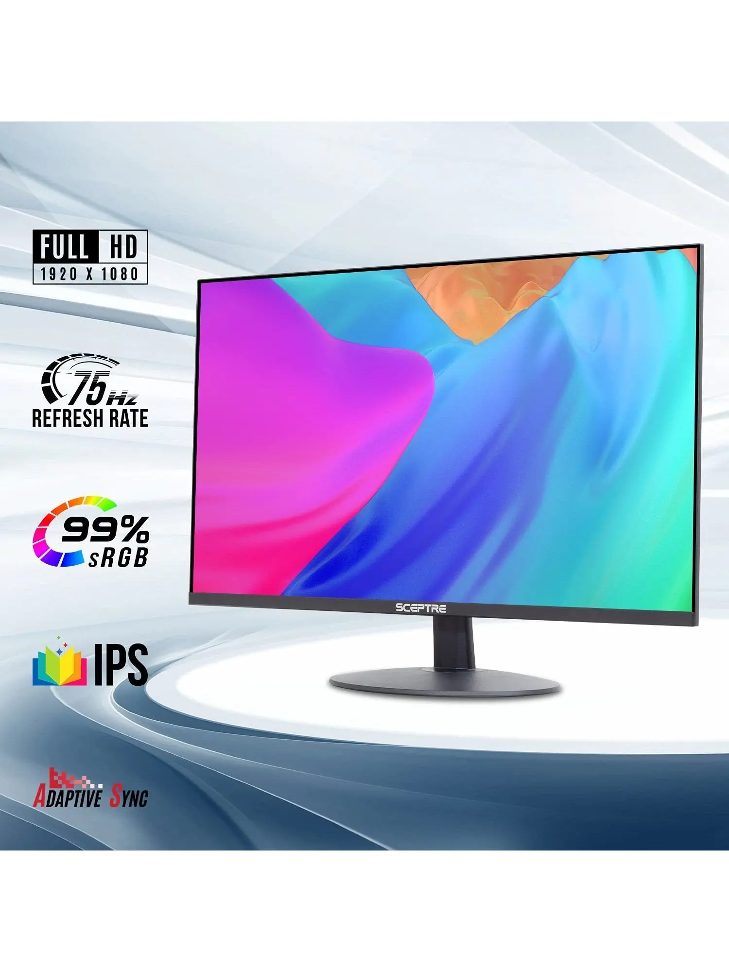 Sceptre IPS 27-Inch Business Computer Monitor 1080p 75Hz with HDMI VGA Build-in Speakers, Machine Black 2020 (E275W-FPT), 27