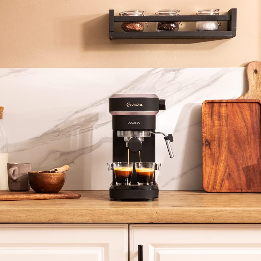 Cecotec semi-automatic espresso machine Power Espresso 20 Steel Pro Latte. 1350 W, Thermoblock, ForceAroma technology with 20 bars, full milk tank, instant cappuccino, cup warmer, double