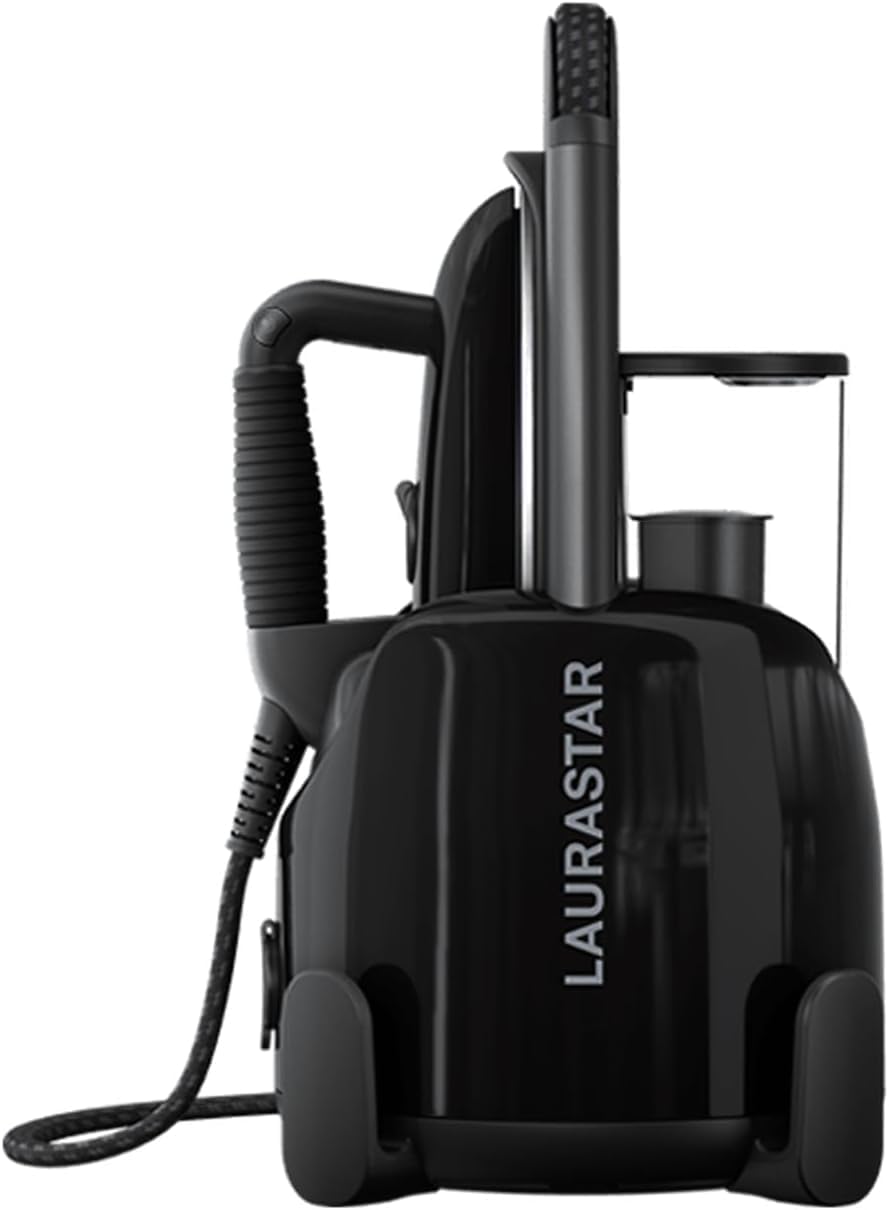 Laurastar Lift Plus Ultimate Black, Centrale Vapeur Nomade 3en1, Repasse, Défroisse et Purifie Vos Textiles, Vapeur Hygiénique, Design, Réservoir Amovible, Repassage Vertical, Enrouleur Automatique,