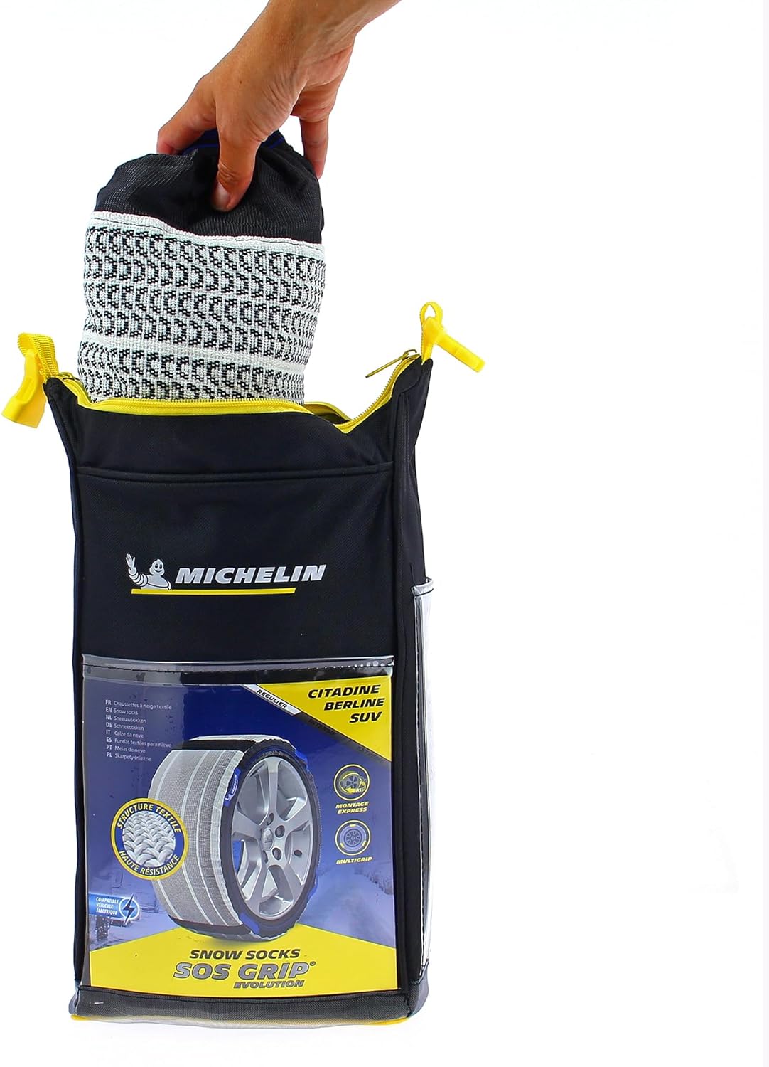 MICHELIN Chaussettes à Neige Textile EVO 6, Gris, SOS