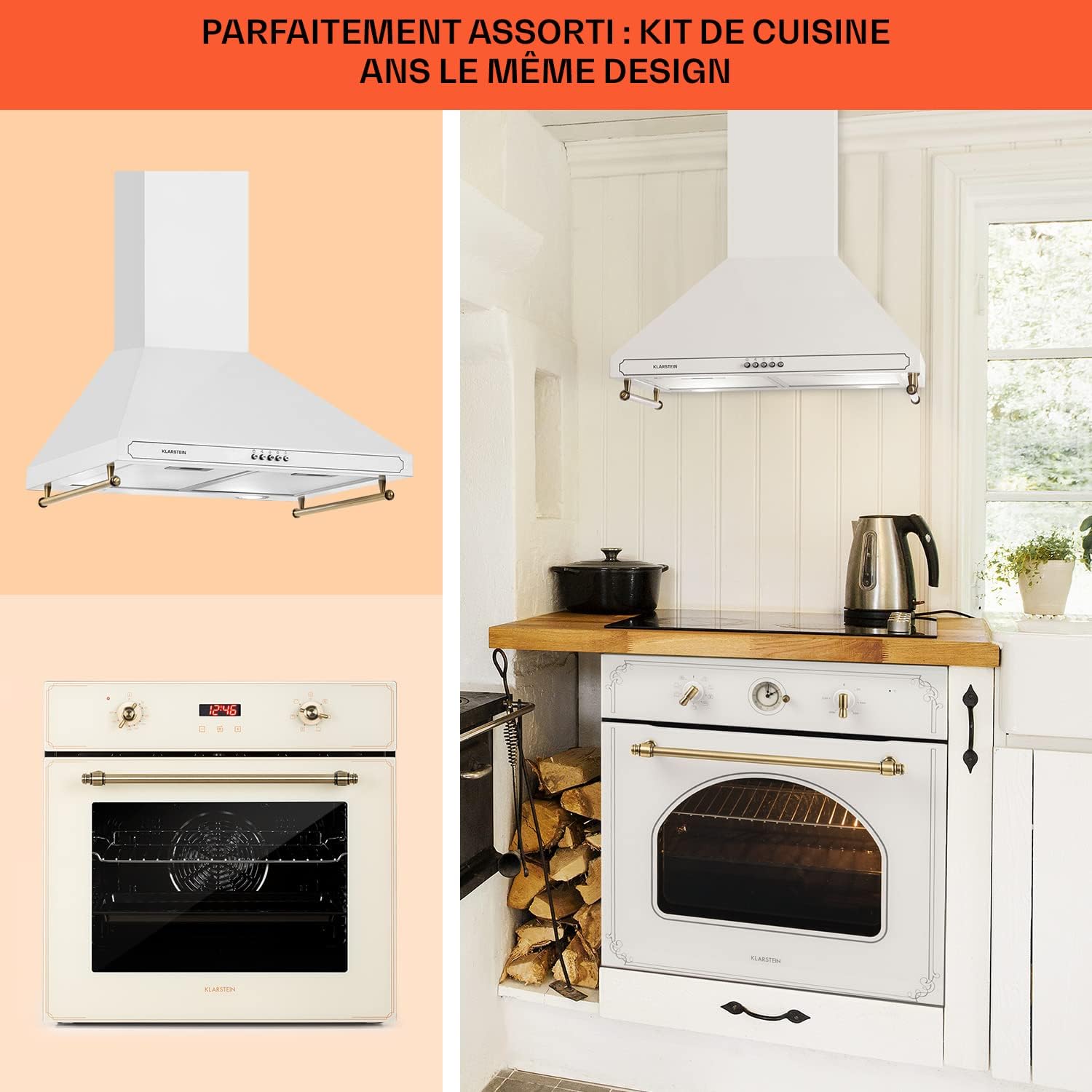 Klarstein Hotte Aspirante 90 cm, Hottes de Cuisine avec Filtre de Hotte en Aluminium, Débit d'Air Puissant de 645m³/h, Eclairage LED, Extracteur d'Air Silencieux, Hotte Efficace avec Evacuation