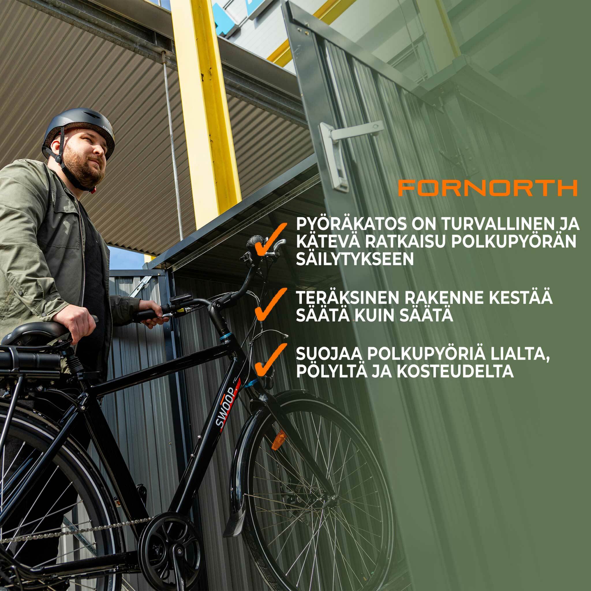 Fornorth Fahrradgarage für zwei Fahrrder 142x198x157cm, Dunkelgrau