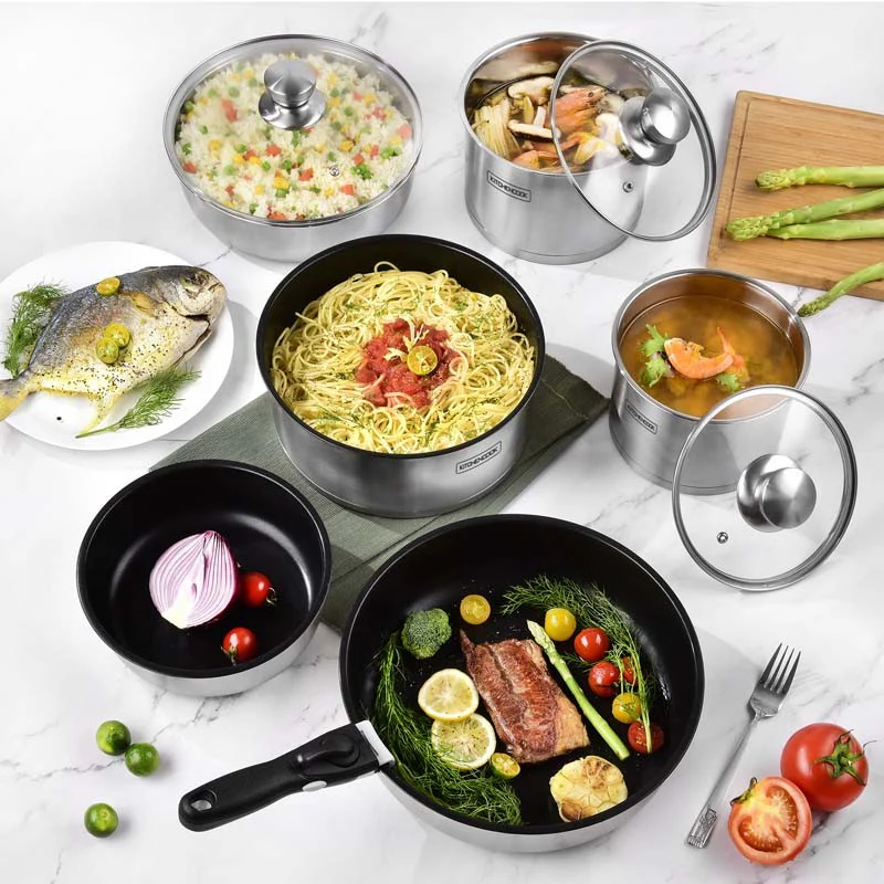 Batterie de cuisine inox anti adhésif 10 Pcs TFI FLEX10 IX Kitchencook